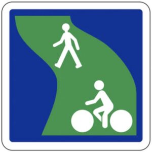 Panneau piéton piste cyclable